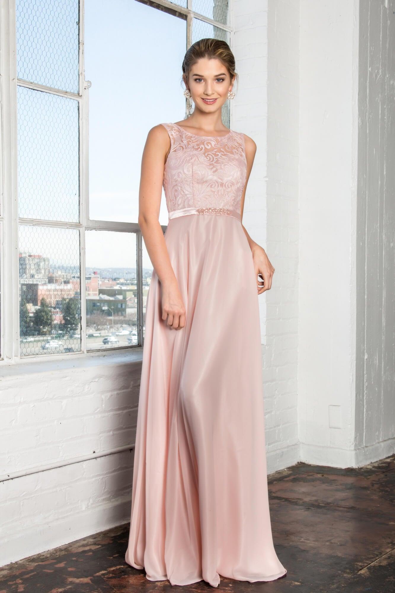 Champagne Embroidery Top Chiffon Long Prom Dress Formal - Formal ...