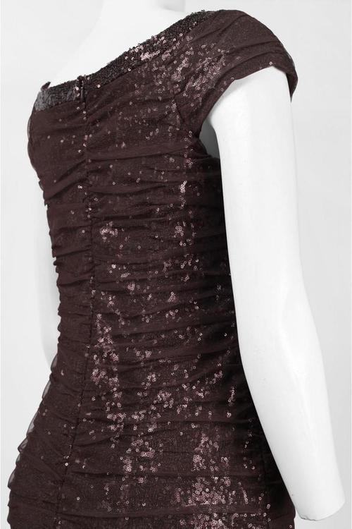 Emma Street Brown Short Dress - Formal Cocktail Dress with Cap Sleeves - Size 18 Emma Street Brown Short Dress - Formal Cocktail Dress with Cap Sleeves - Size 18
