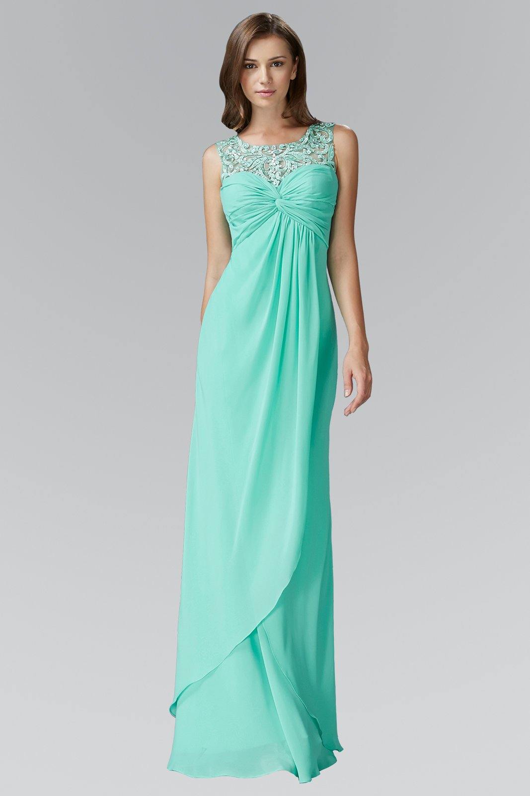Coral Empire Line Prom Long Dress