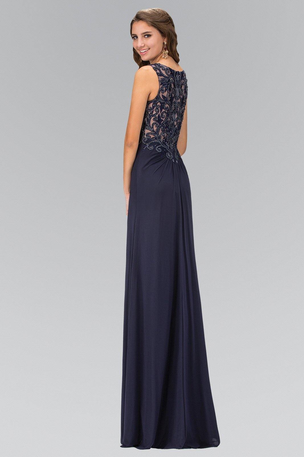 Empire Waist Prom Long Dress with Lace Back