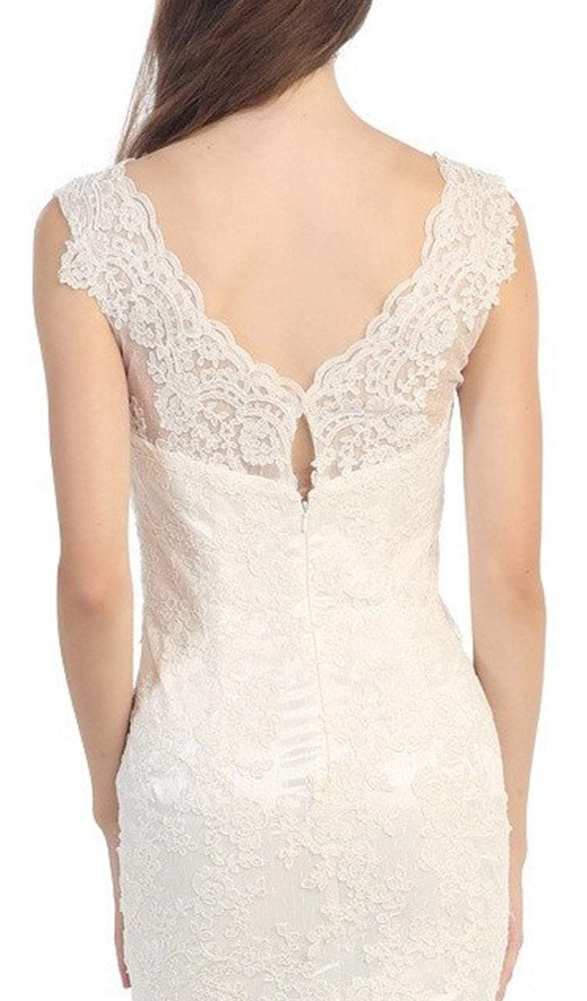 Bateau Floor-Length Lace Wedding Mermaid Dress Eureka Fashion 3510
