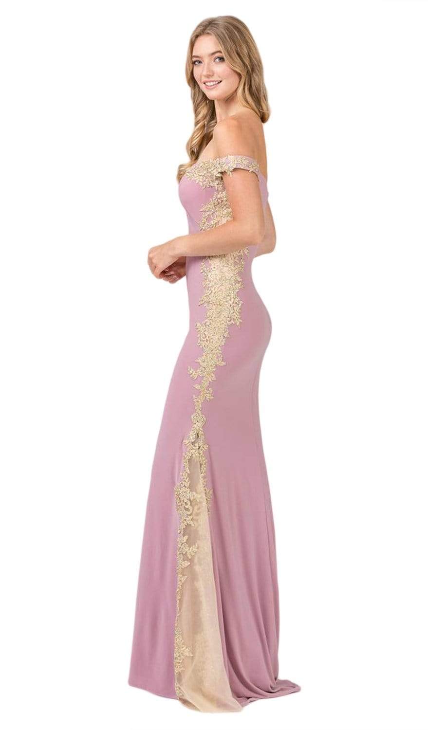 Off-the-Shoulder Floor-Length Jersey Prom Mermaid Eureka Fashion 7006