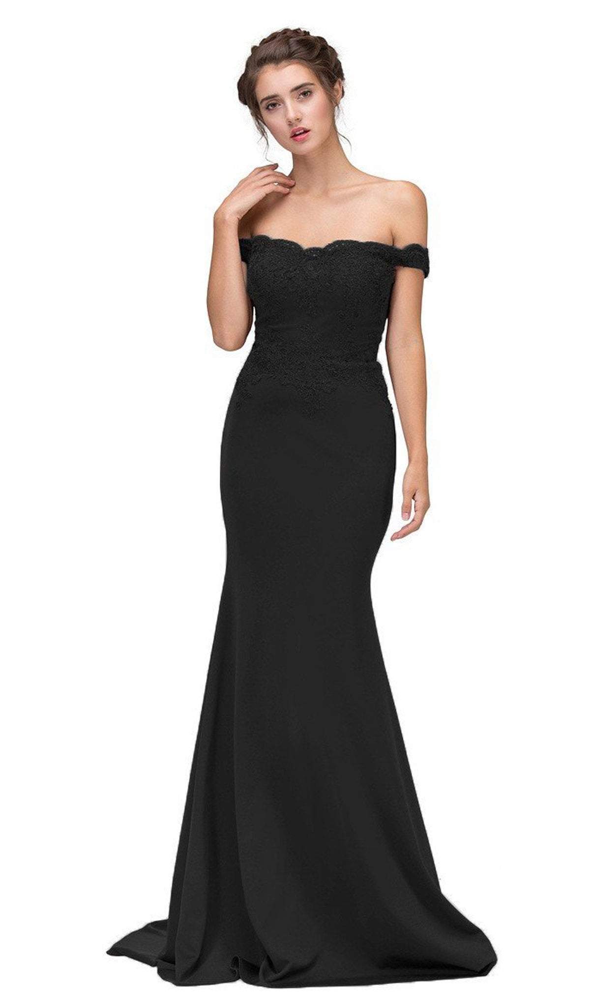Off-the-Shoulder Floor-Length Jersey Formal Mermaid Dress Eureka Fashion 7100