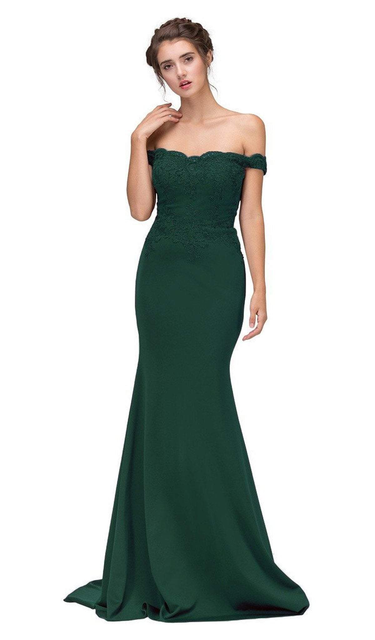 Off-the-Shoulder Floor-Length Jersey Formal Mermaid Dress Eureka Fashion 7100