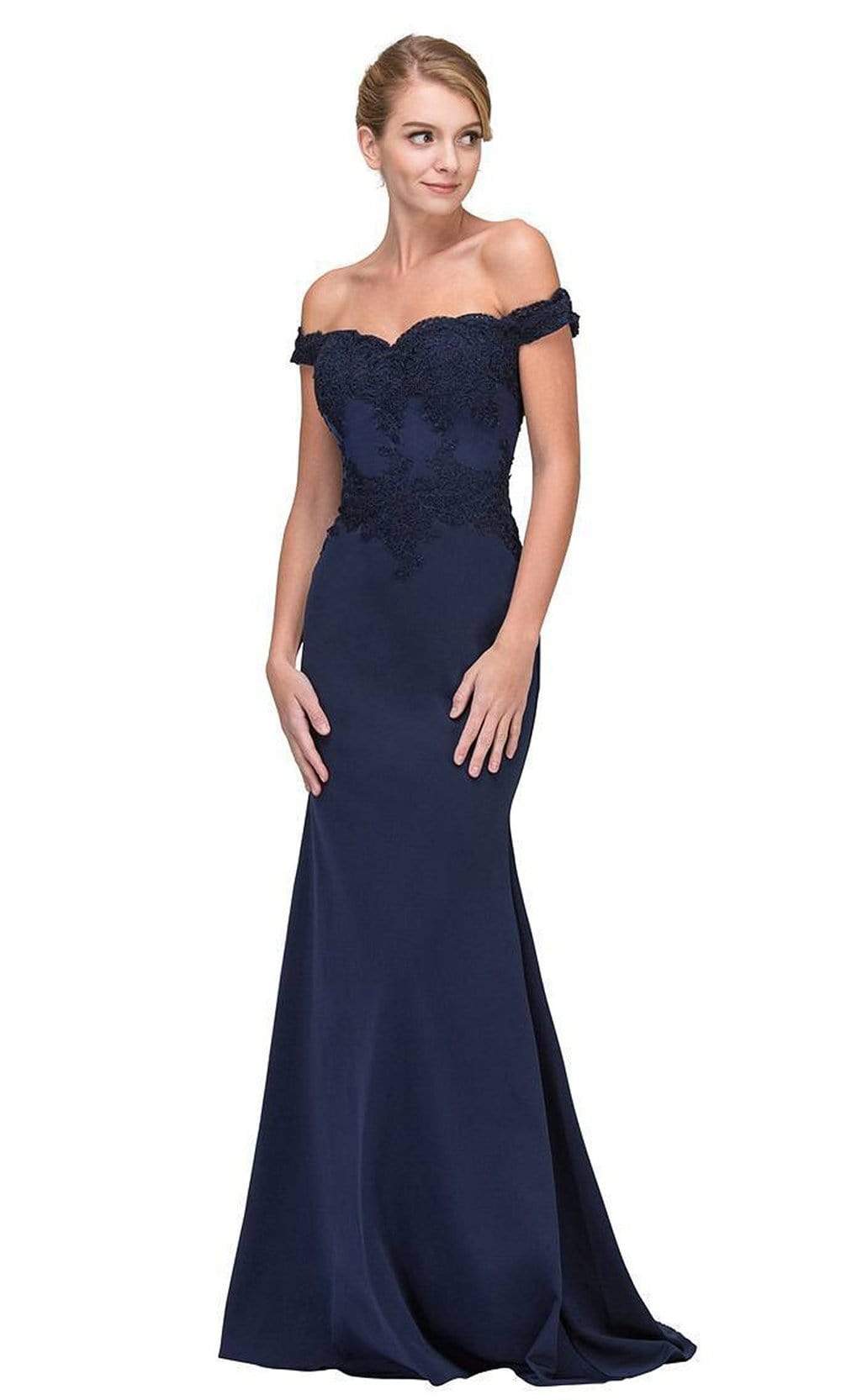 Off-the-Shoulder Floor-Length Jersey Formal Mermaid Dress Eureka Fashion 7100