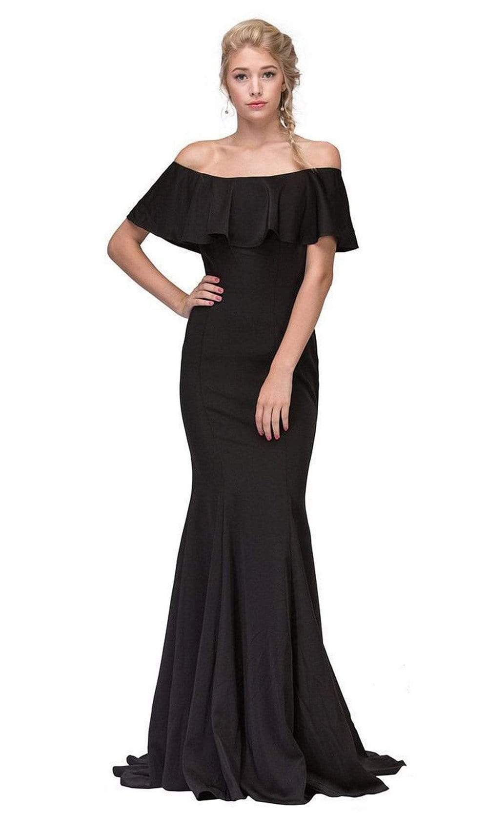 Off-the-Shoulder Floor-Length Jersey Formal Mermaid Dress Eureka Fashion 7113