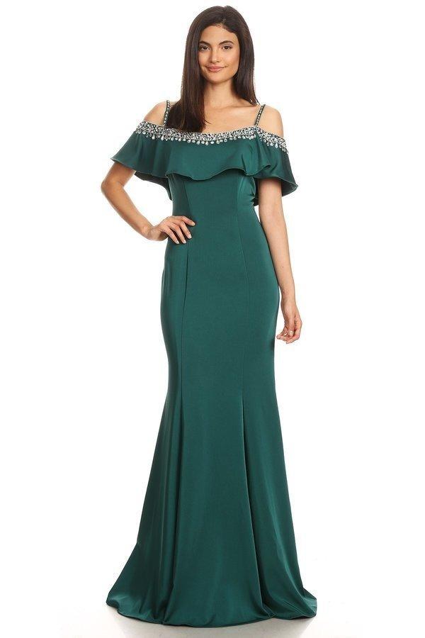 Off-the-Shoulder Floor-Length Jersey Formal Mermaid Eureka Fashion 7333