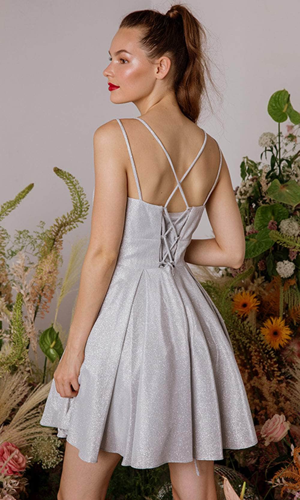 Cocktail Dresses Short Glitter Mini Homecoming A Line Cocktail Dress Eureka Fashion 9988 Silver