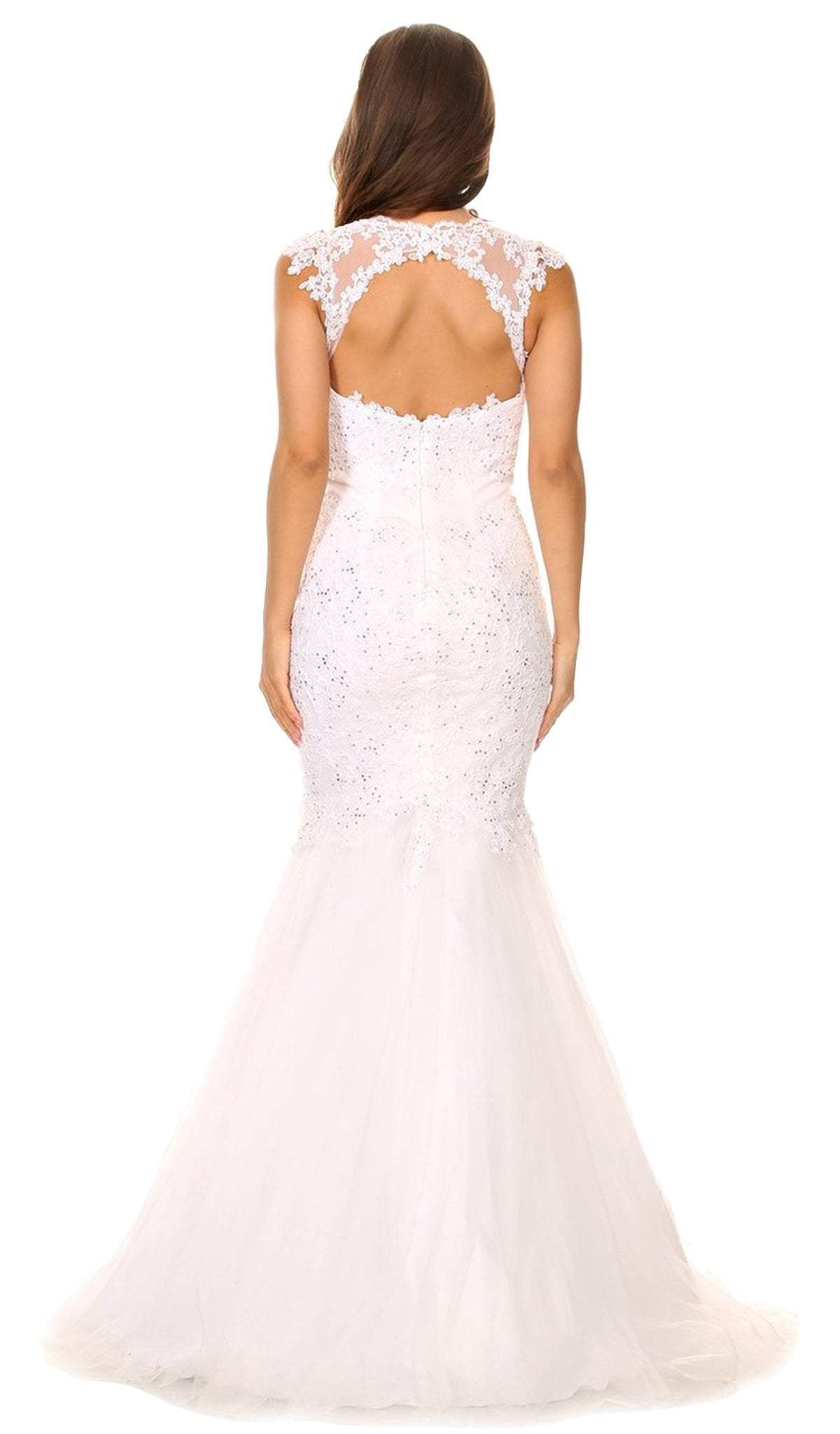 Illusion Floor-Length Tulle Formal Mermaid Dress Eureka Fashion 4510