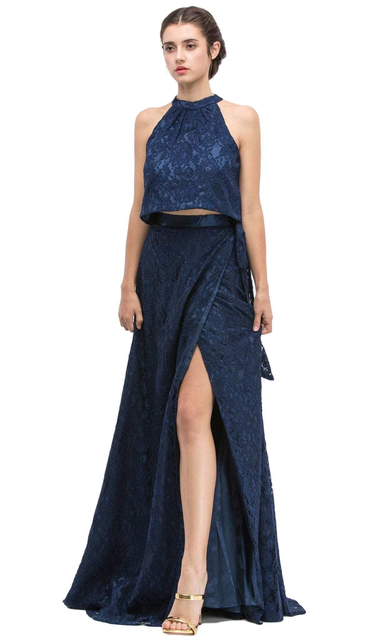 Formal Dresses Long Lace Prom Formal A Line Dress Eureka Fashion 6111 Navy