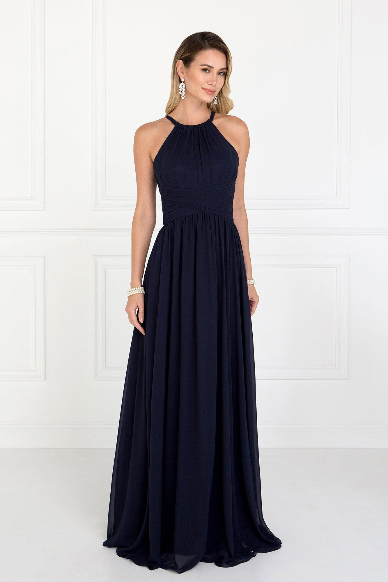 Peacock Chiffon Lace Turtle Neck Long Sleeves A-Line Formal Gown