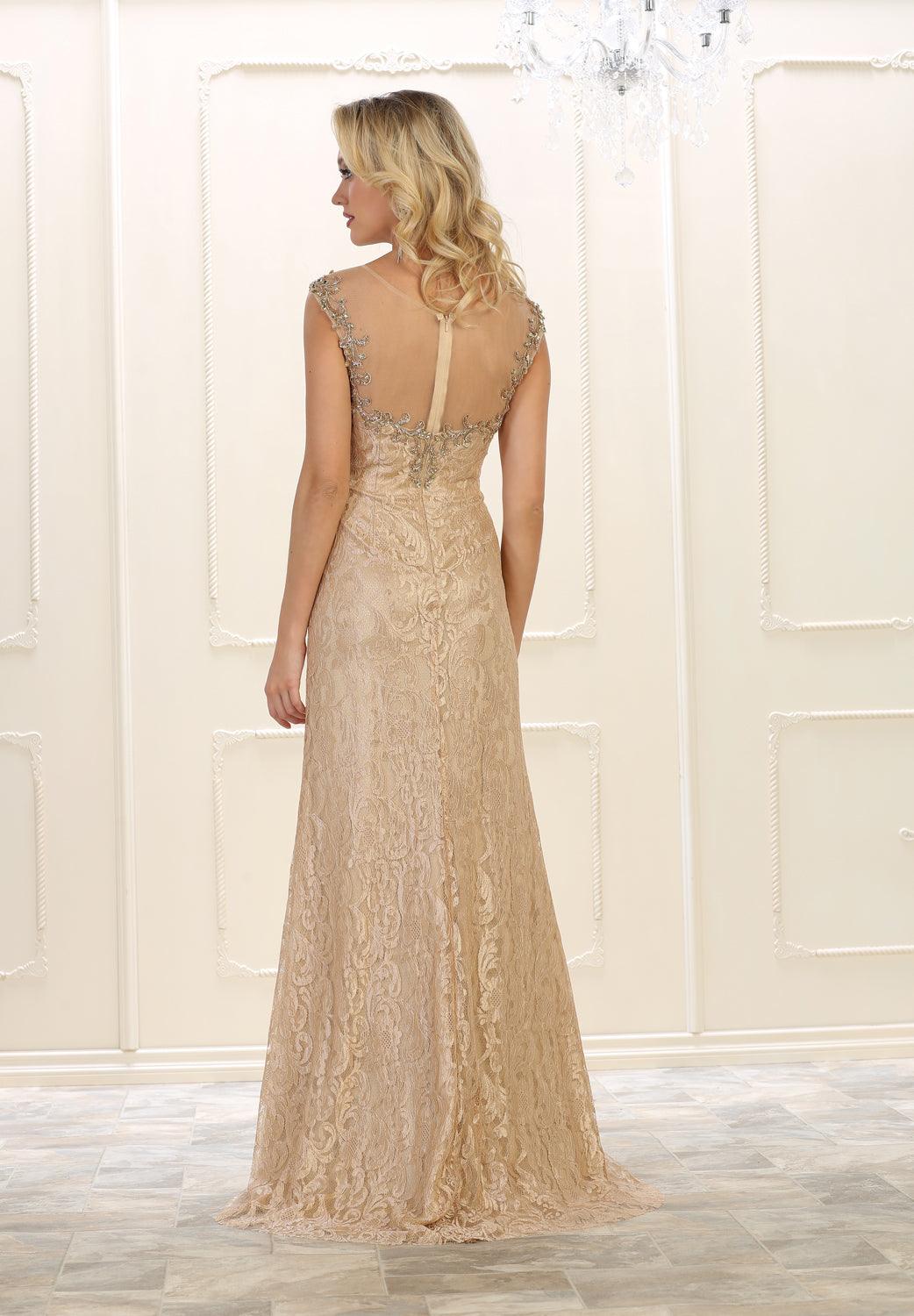 Evening Gown Long Prom Dress Formal Lace - The Dress Outlet May Queen