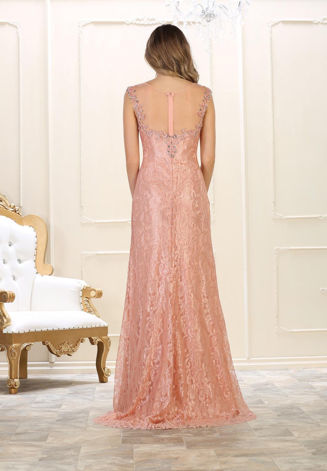 Evening Gown Long Prom Dress Formal Lace - The Dress Outlet May Queen
