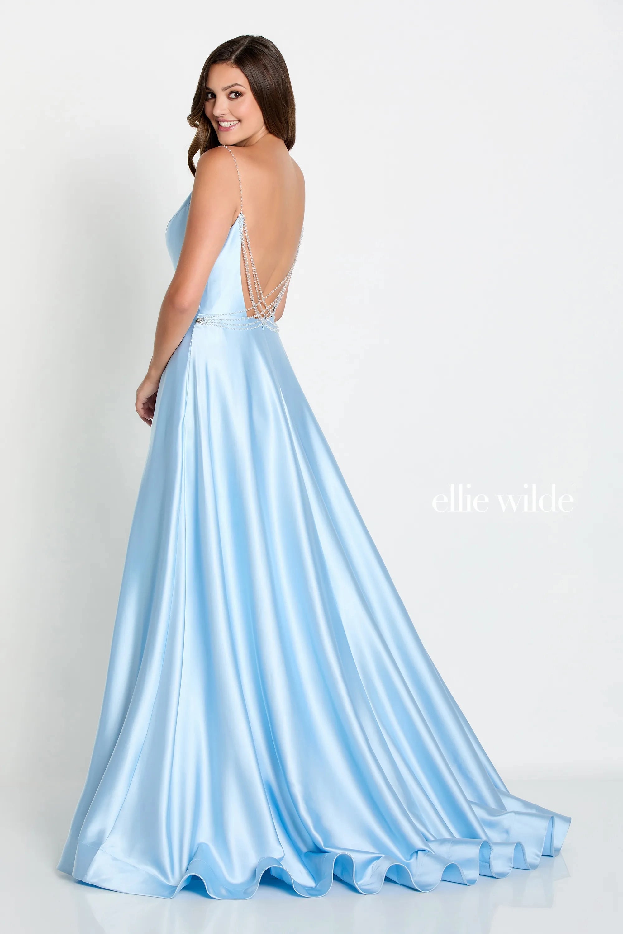 Prom Dresses Long A Line Formal Slit Lace Applique Prom Dress Light Blue