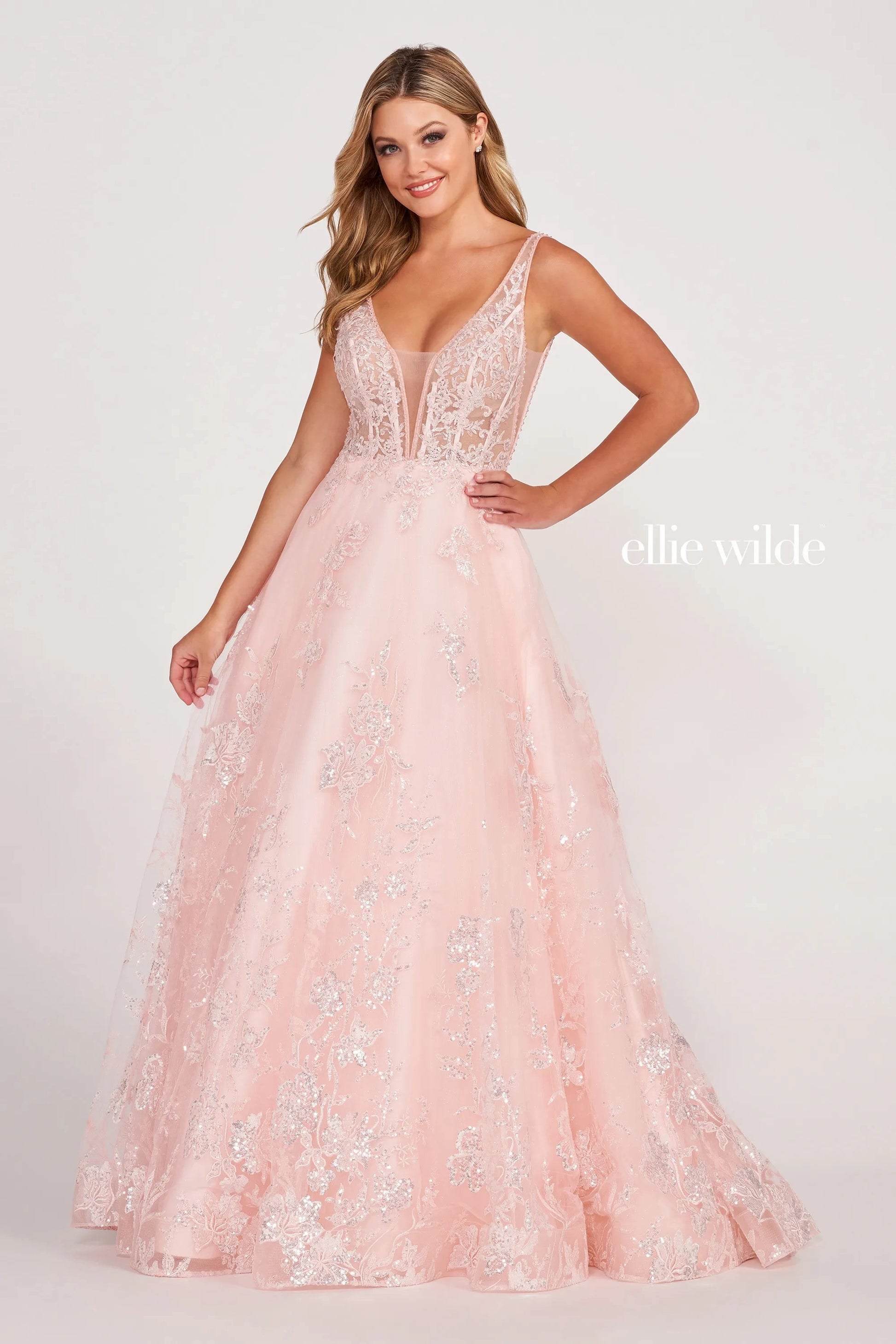 Ellie Wilde EW34105 Formal Pocket Ballgown Long Prom Dress