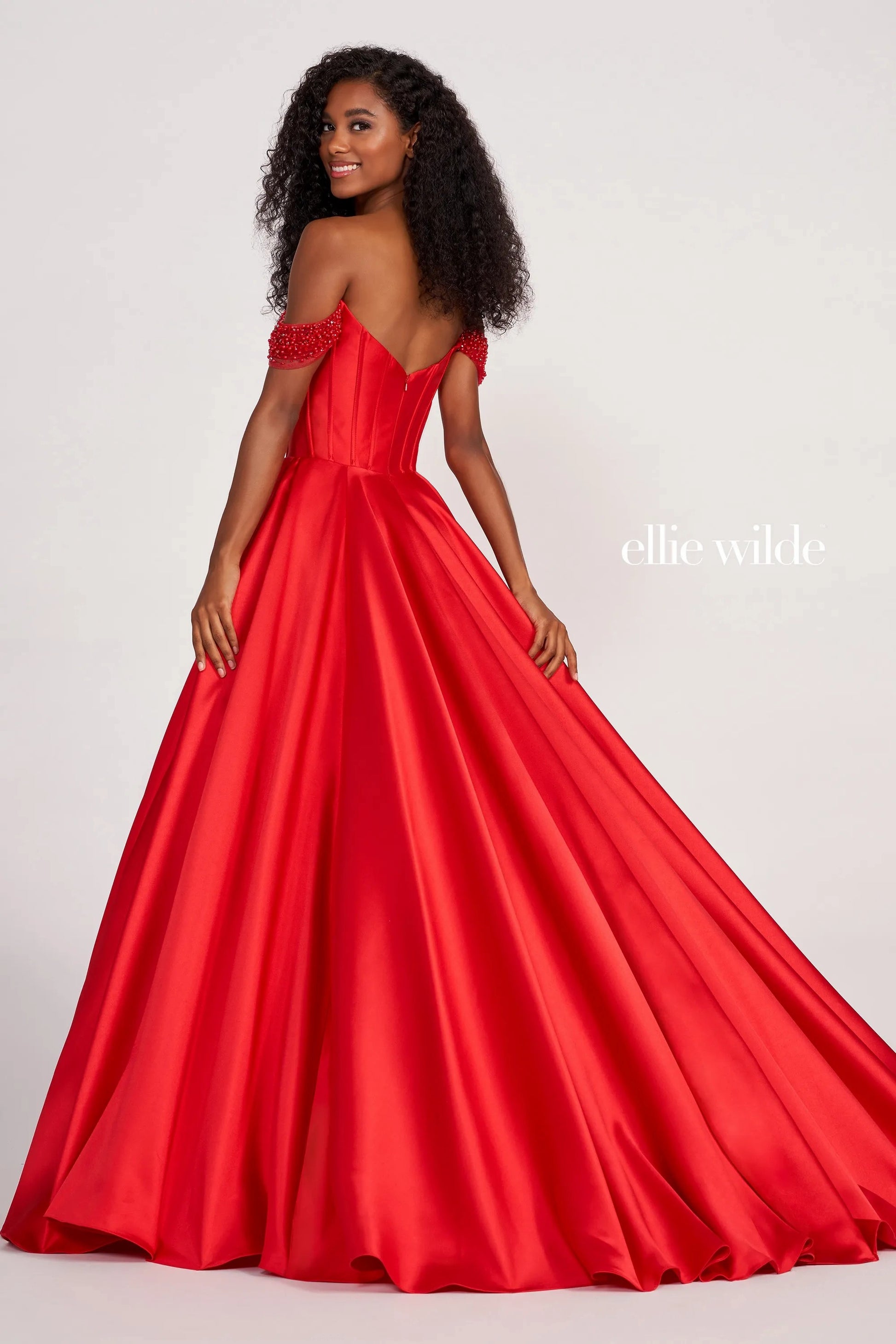 Ellie Wilde EW34118 Long Formal A Line Prom Dress
