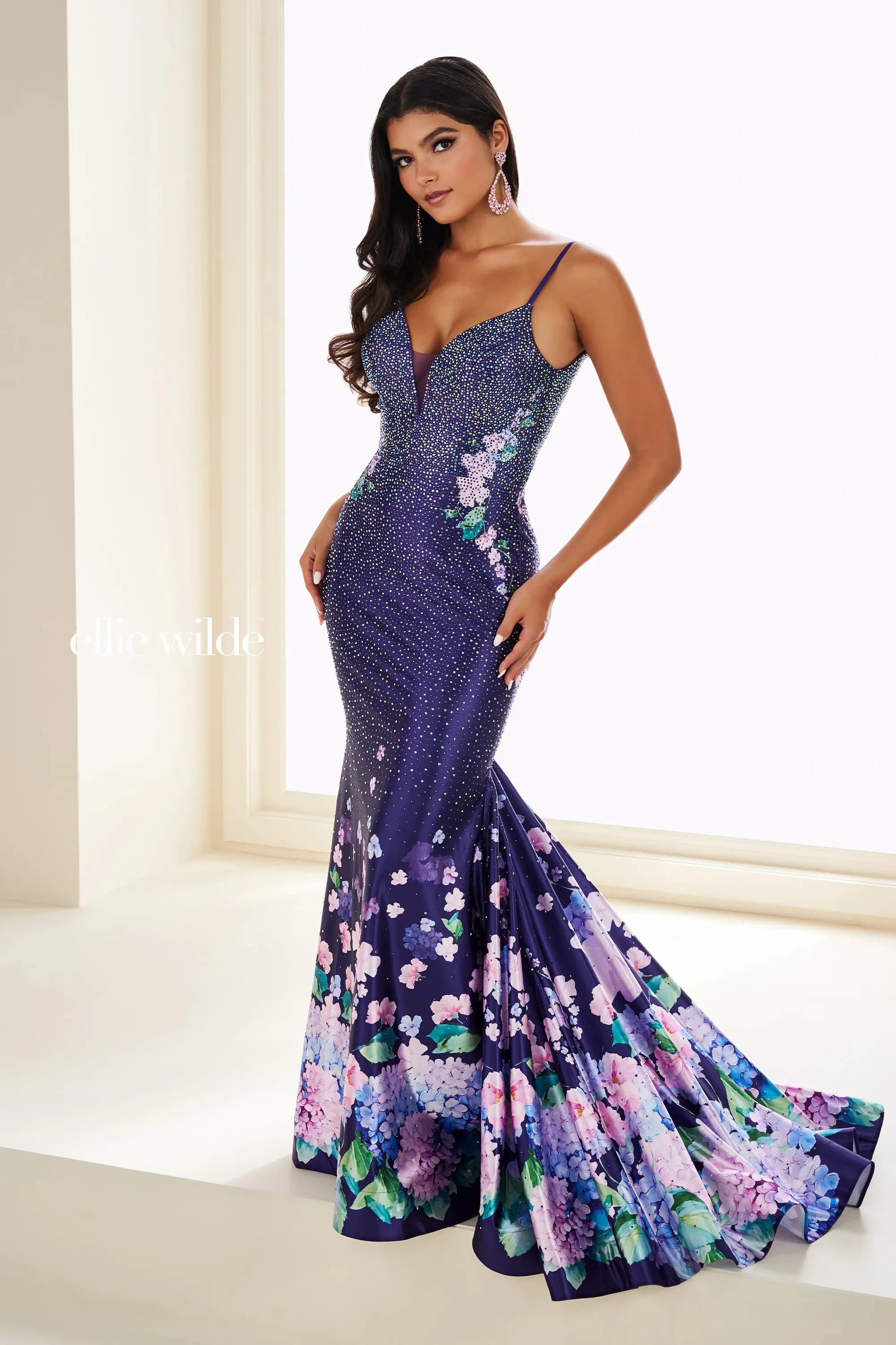 fitted lace wedding dress Beaded-Lace Strapless Long Mermaid Prom Dress Dark Berry / 12