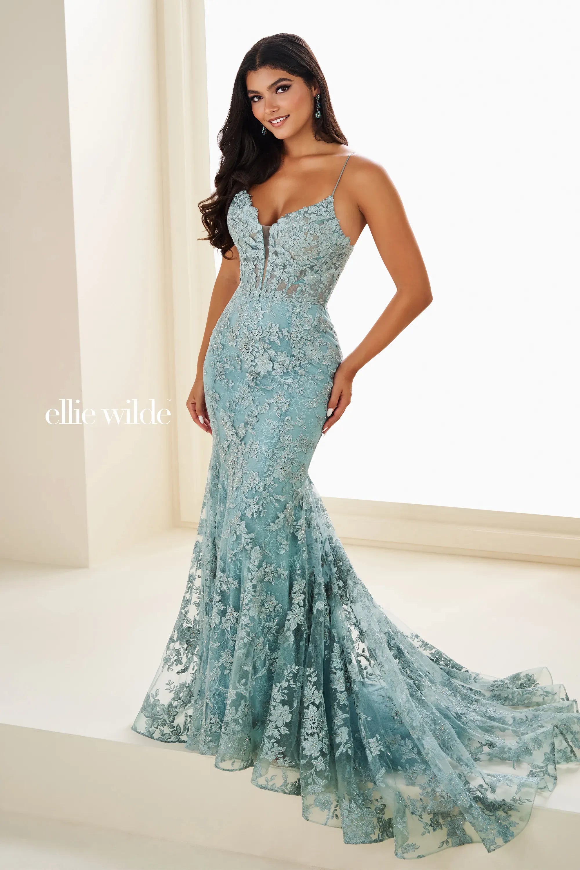 knee length dresses for ladies Ellie Wilde EW37027