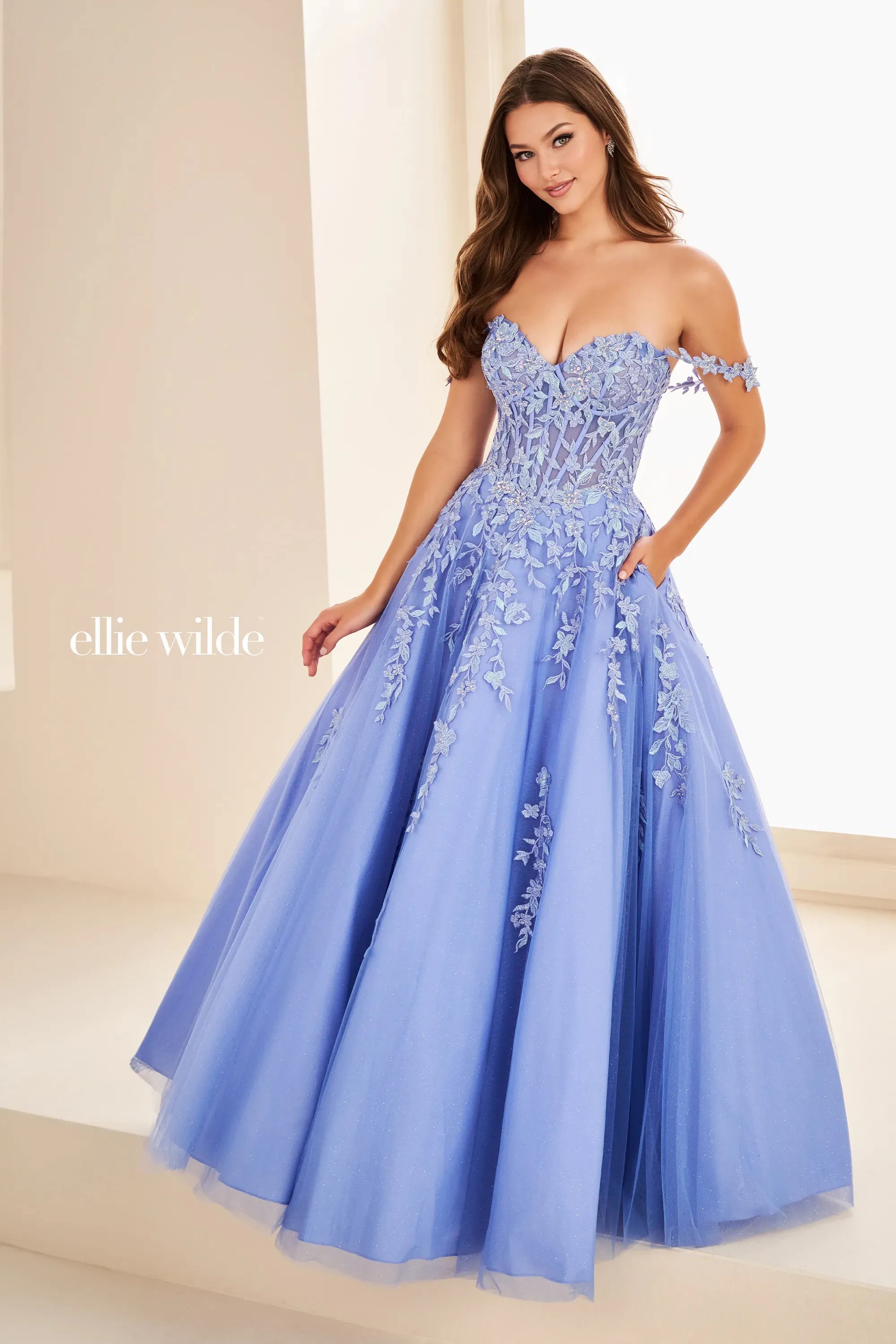 Prom Dresses Sequin Long Formal Floral Beaded  Prom Dress Dusk