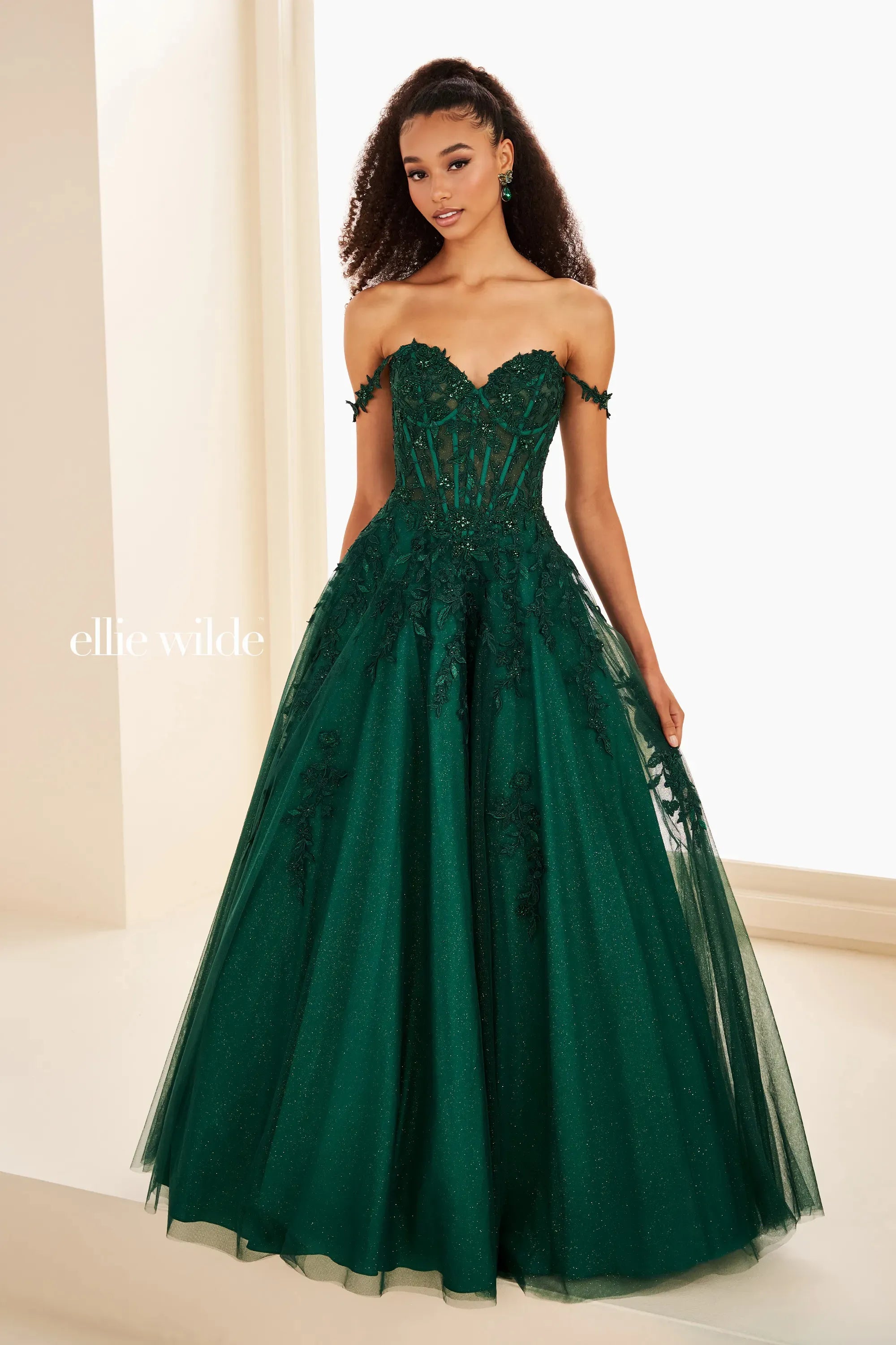 Prom Dresses Sequin Long Formal Floral Beaded  Prom Dress Emerald