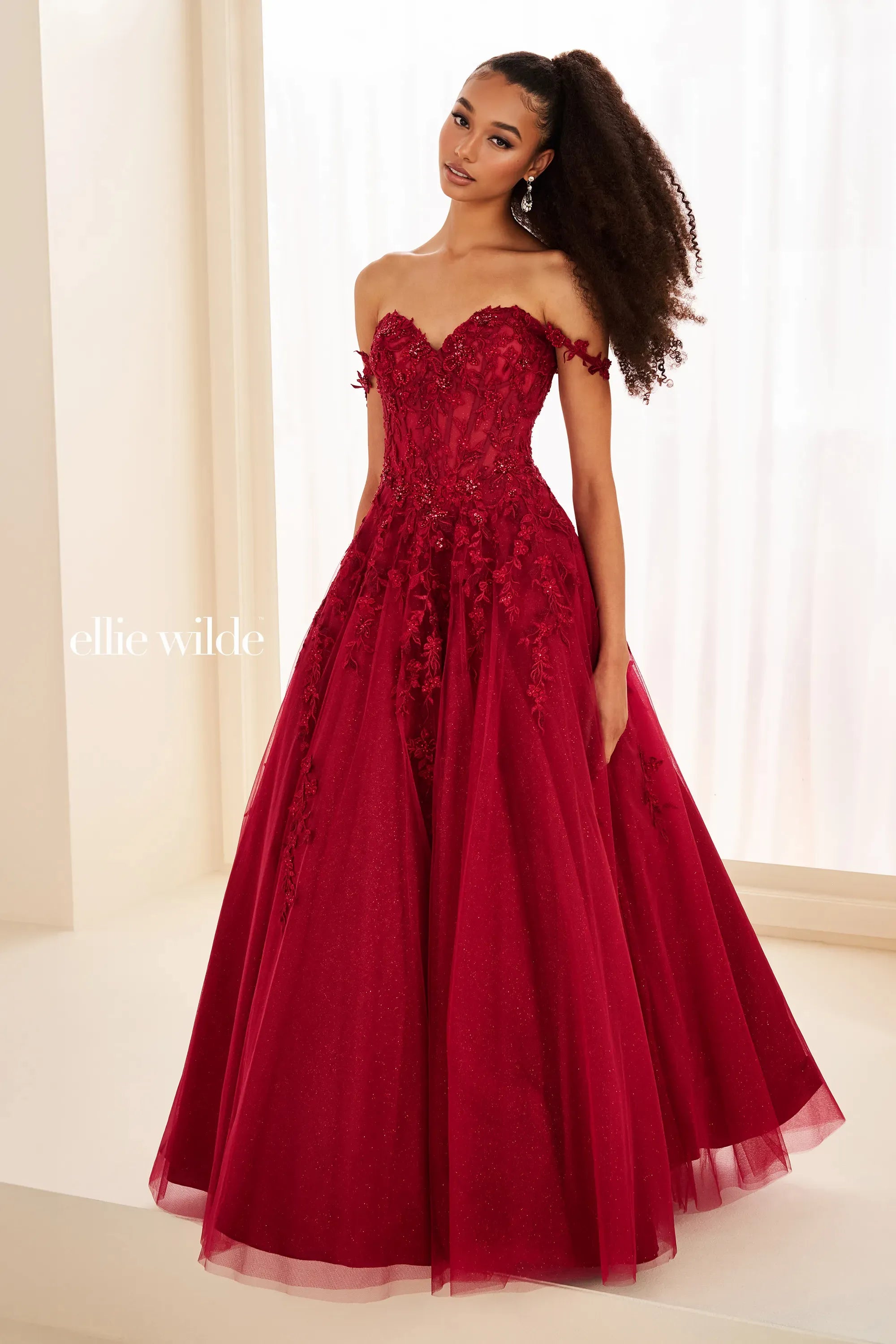 Prom Dresses Sequin Long Formal Floral Beaded  Prom Dress Wine