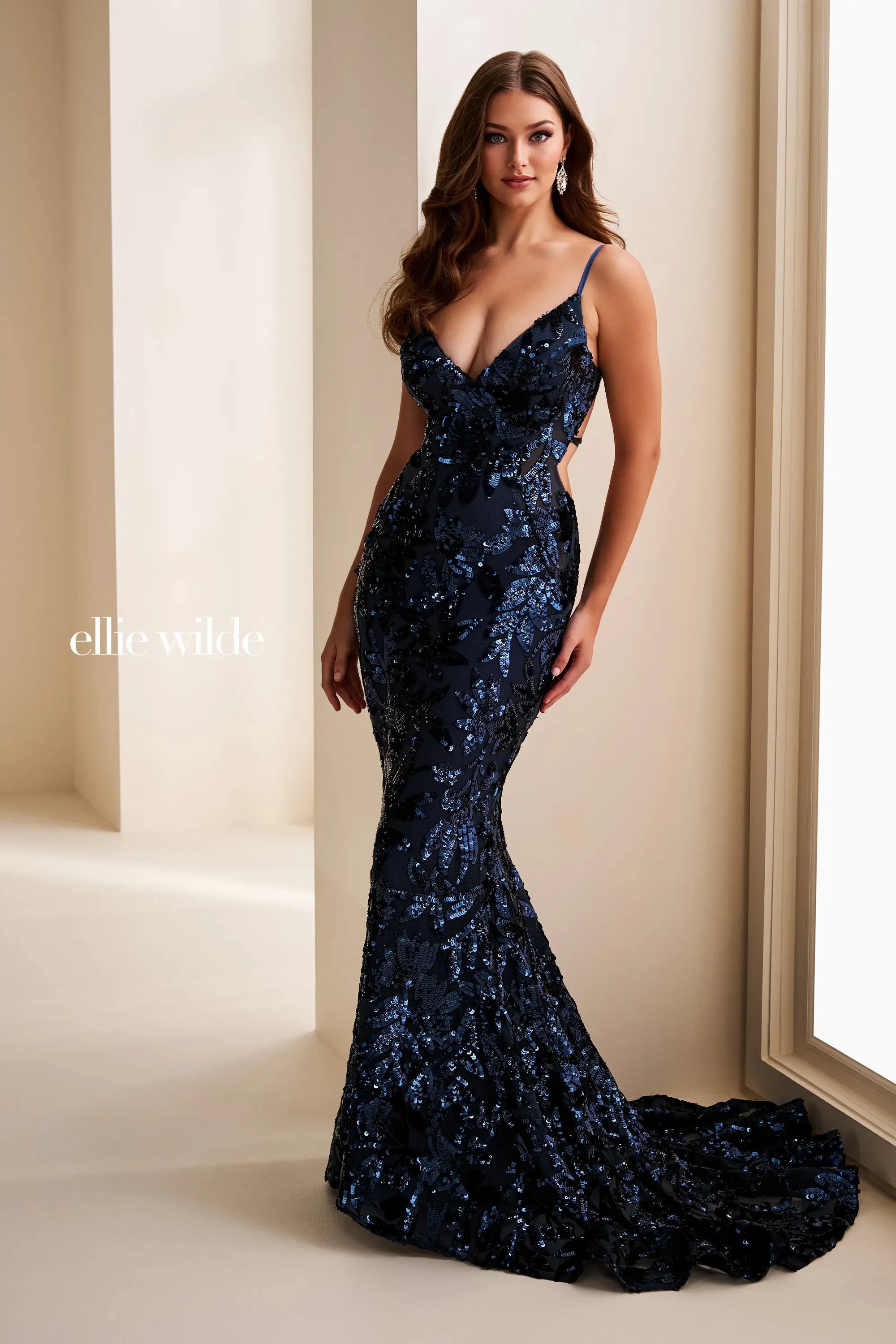 Ellie Wilde 37049 Glitter Long Formal Floral Mermaid Evening Prom Dres The Dress Outlet Ellie Wilde 37049 Glitter Long Formal Floral Mermaid Evening Prom Dres The Dress Outlet