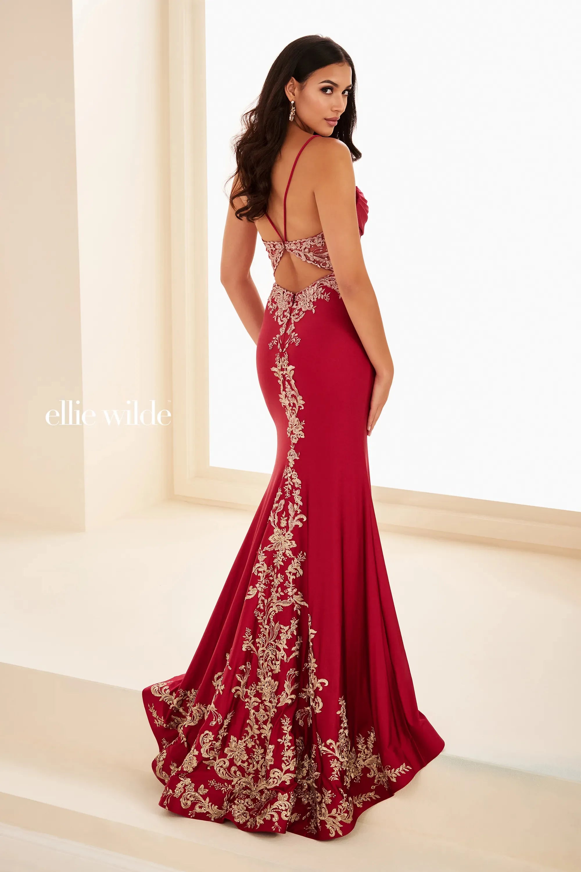 Ellie Wilde 37068 Corset Long Formal Mermaid Fitted Prom Dress - Light Periwinkle/Silver / 18 Ellie Wilde 37068 Corset Long Formal Mermaid Fitted Prom Dress - Light Periwinkle/Silver / 18