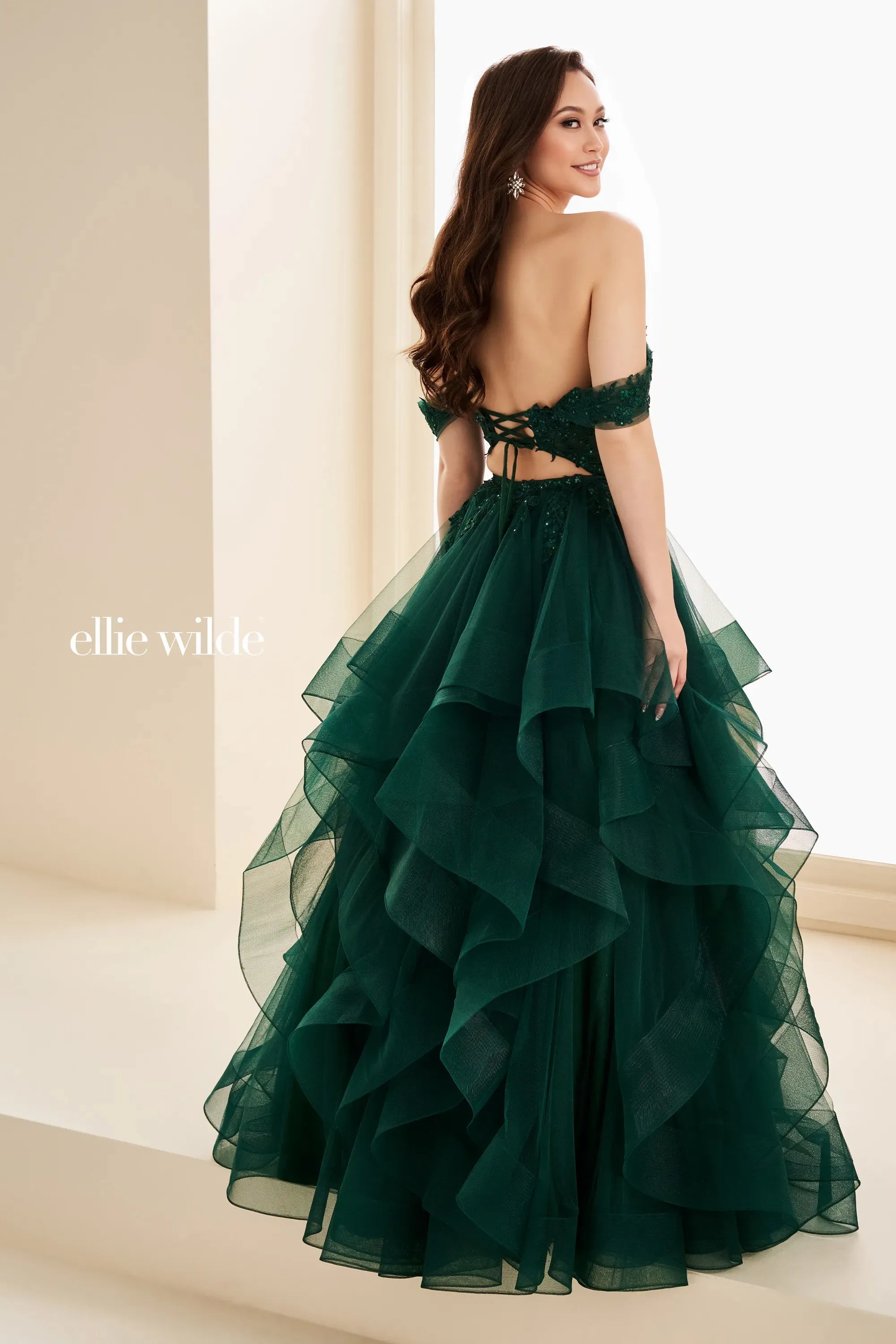 Prom Dresses Beaded Long Formal Detachable Overskirt Ball Gown Prom Dress Emerald