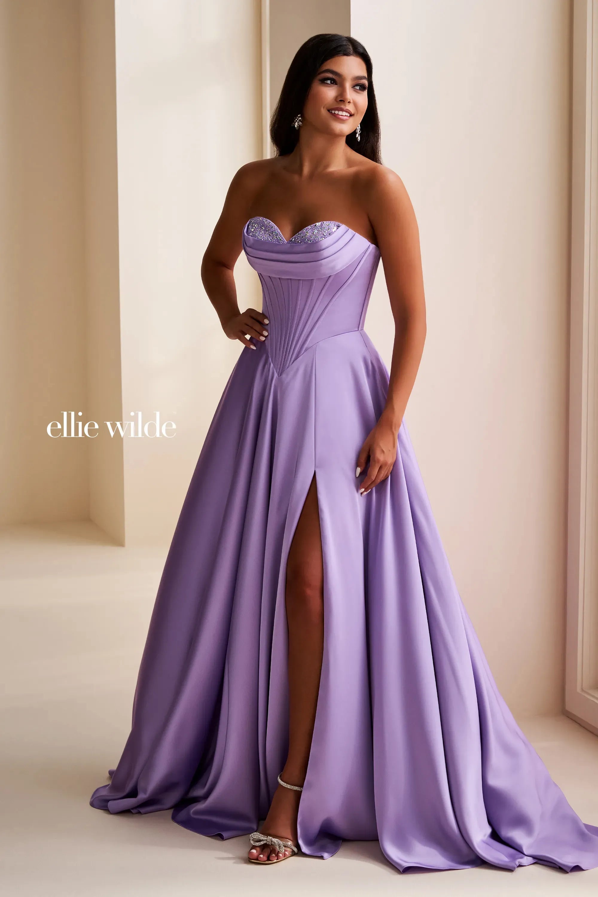 Ellie Wilde 37213 Sequin Beaded Long Formal A Line Prom Dress - Black / 22 Ellie Wilde 37213 Sequin Beaded Long Formal A Line Prom Dress - Black / 22