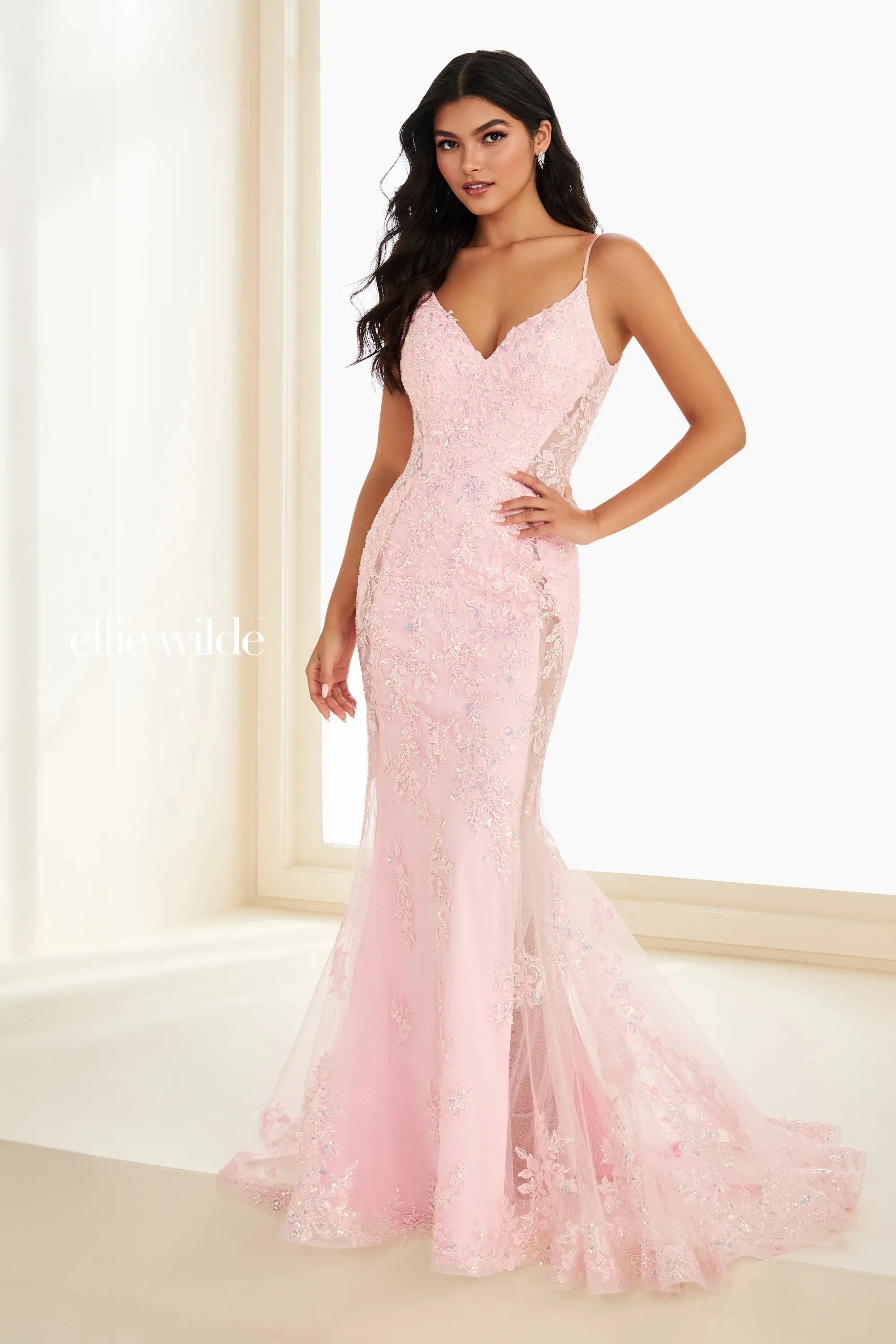 Ellie Wilde 37222 Beaded Long Formal Sequin Glitter Prom Dress The Dress Outlet Ellie Wilde 37222 Beaded Long Formal Sequin Glitter Prom Dress The Dress Outlet
