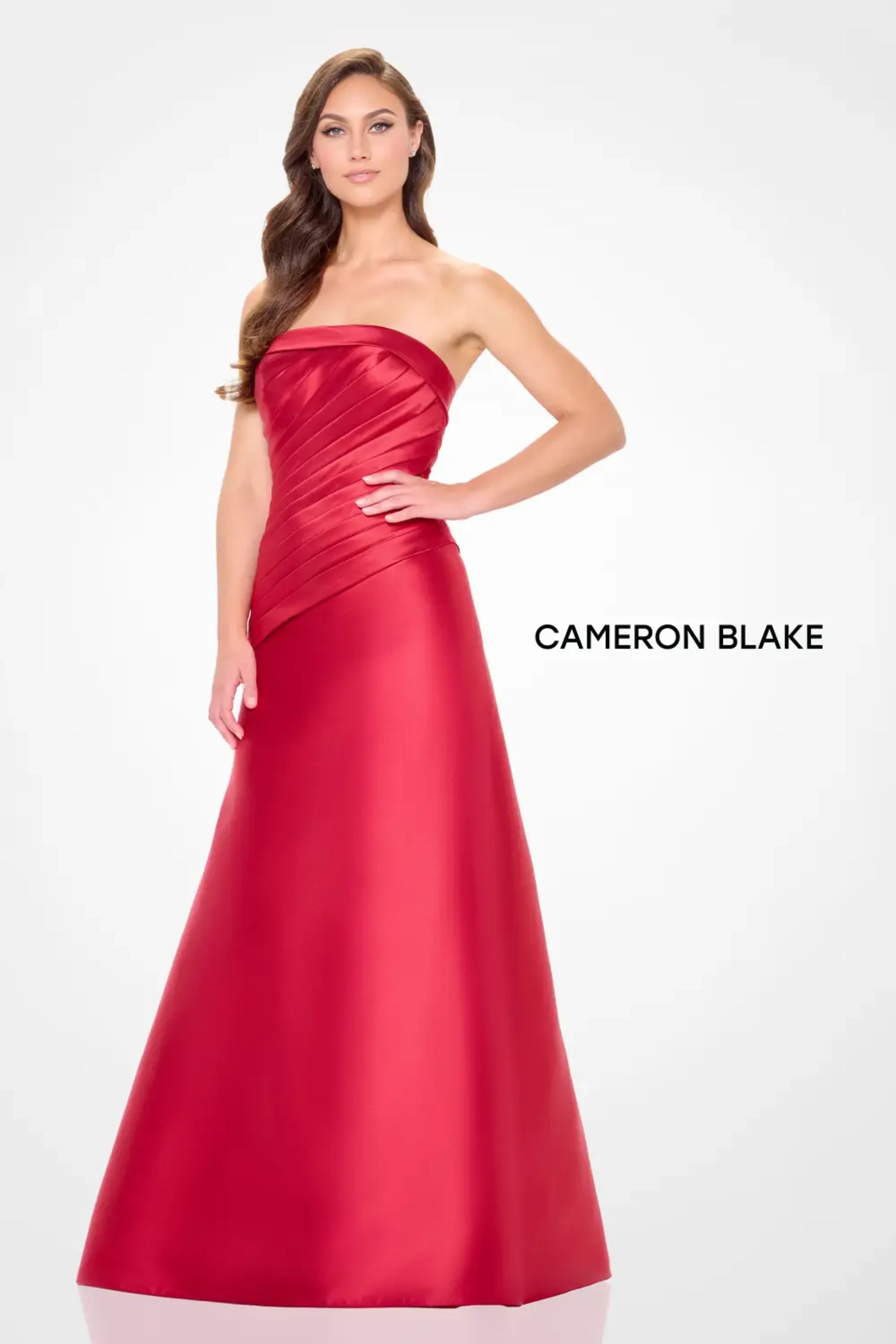 Cameron Blake CB3248 Long Pleated Formal Evening A Line Dress