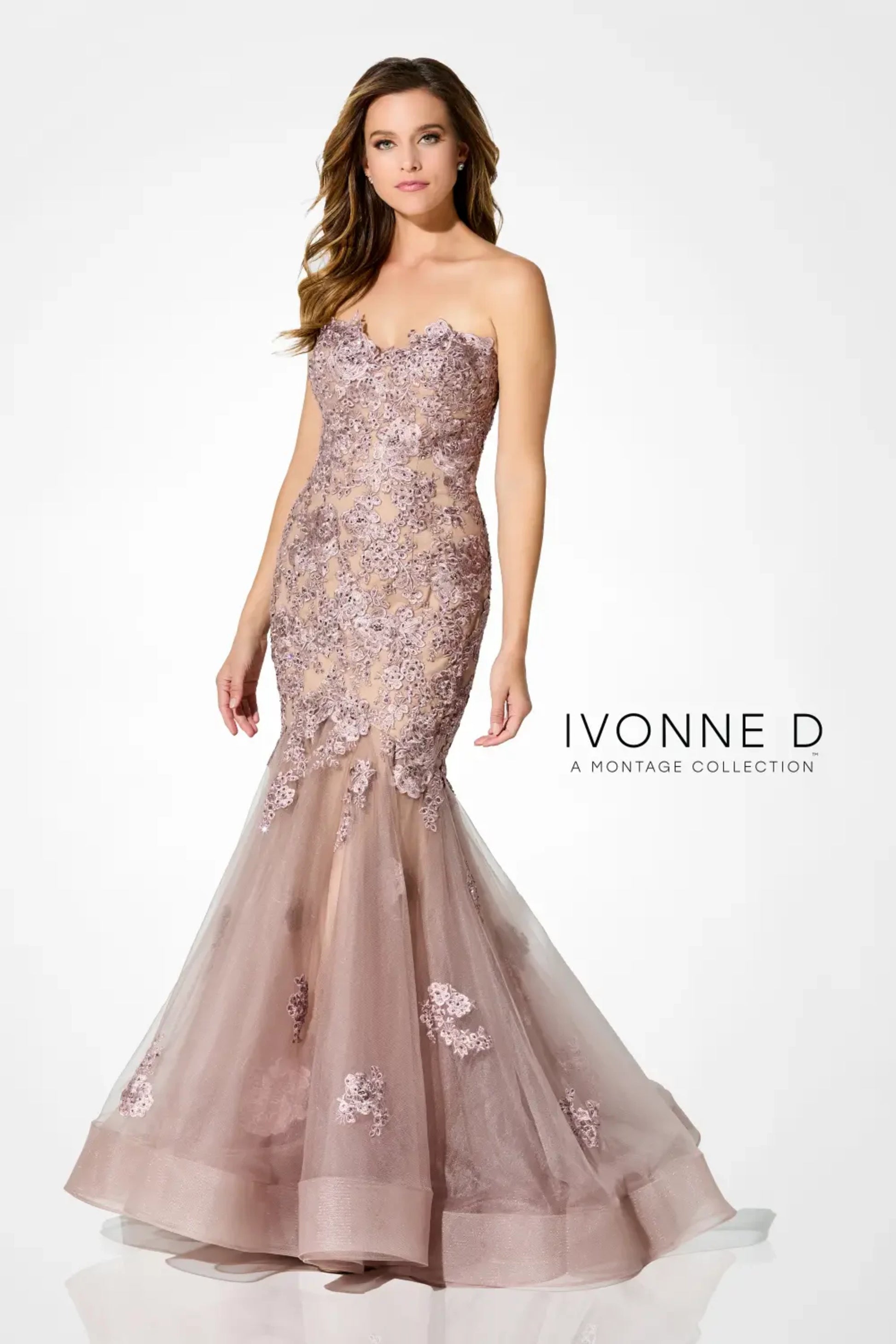 Ivonne D ID920 Mermaid Long Formal Lace Applique Sequin Dress