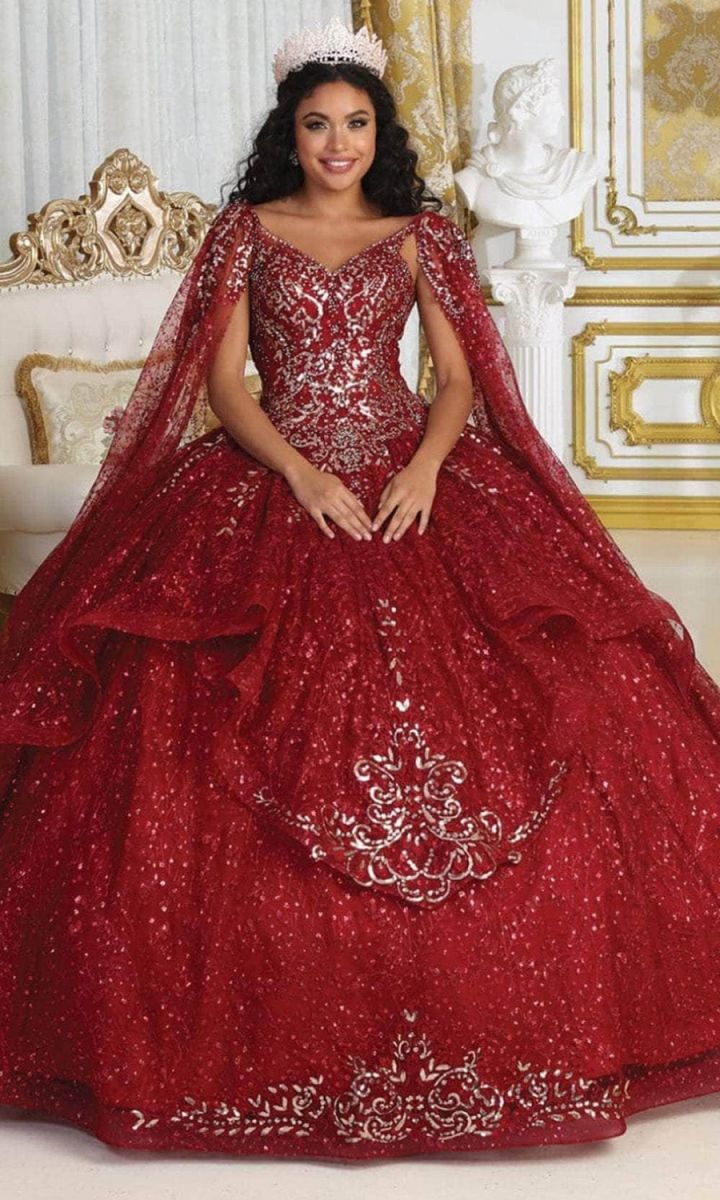 V-Neck Floor-Length Tulle Quinceañera Ball Gown May Queen LK218