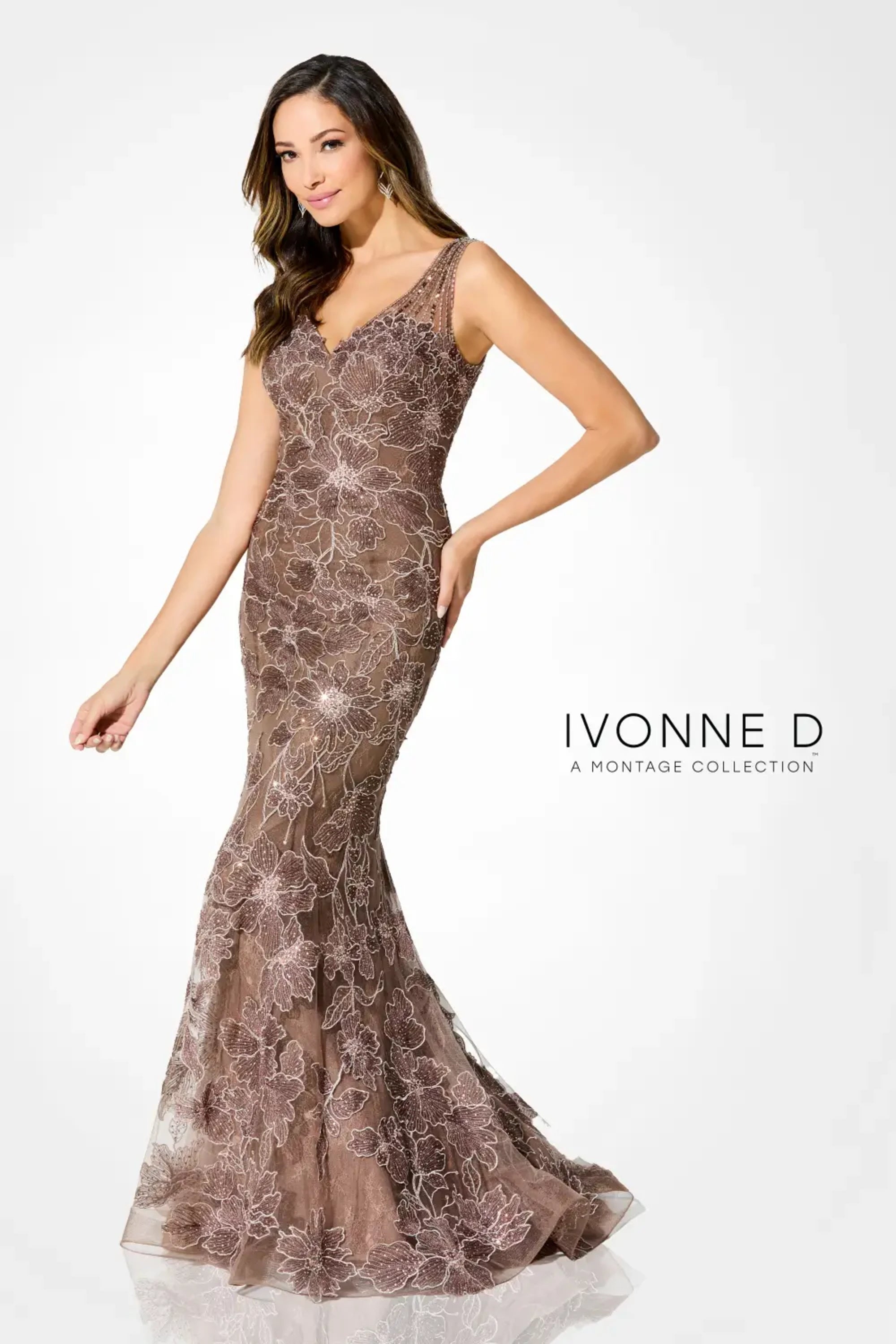 Formal Dresses Mermaid Long Formal Lace Evening Dress Bronze