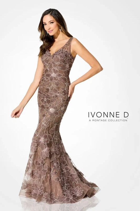 Formal Dresses Mermaid Long Formal Lace Evening Dress Bronze