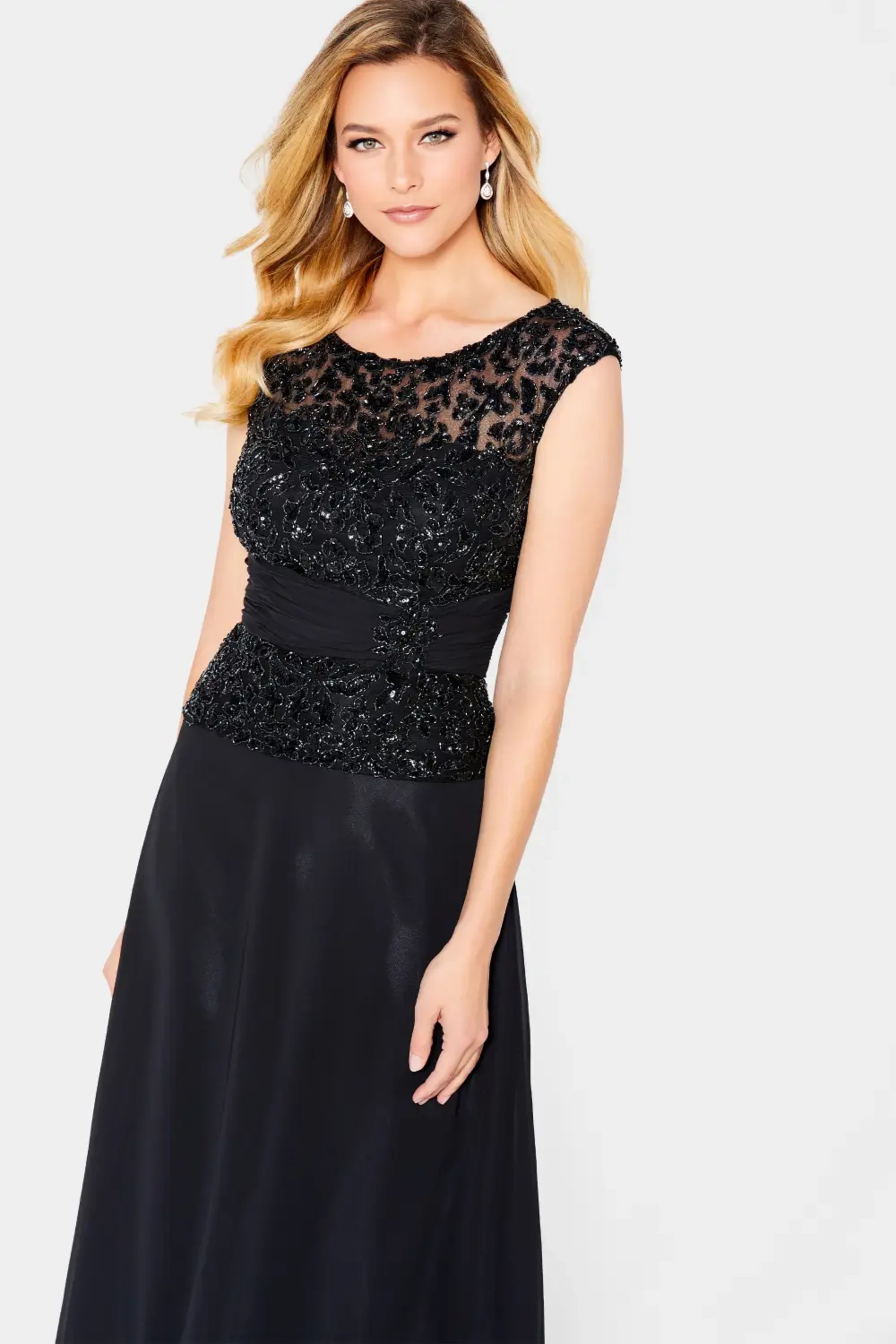 Mother of the Bride Dresses Long Mother of the Bride Beaded Formal Dress Black