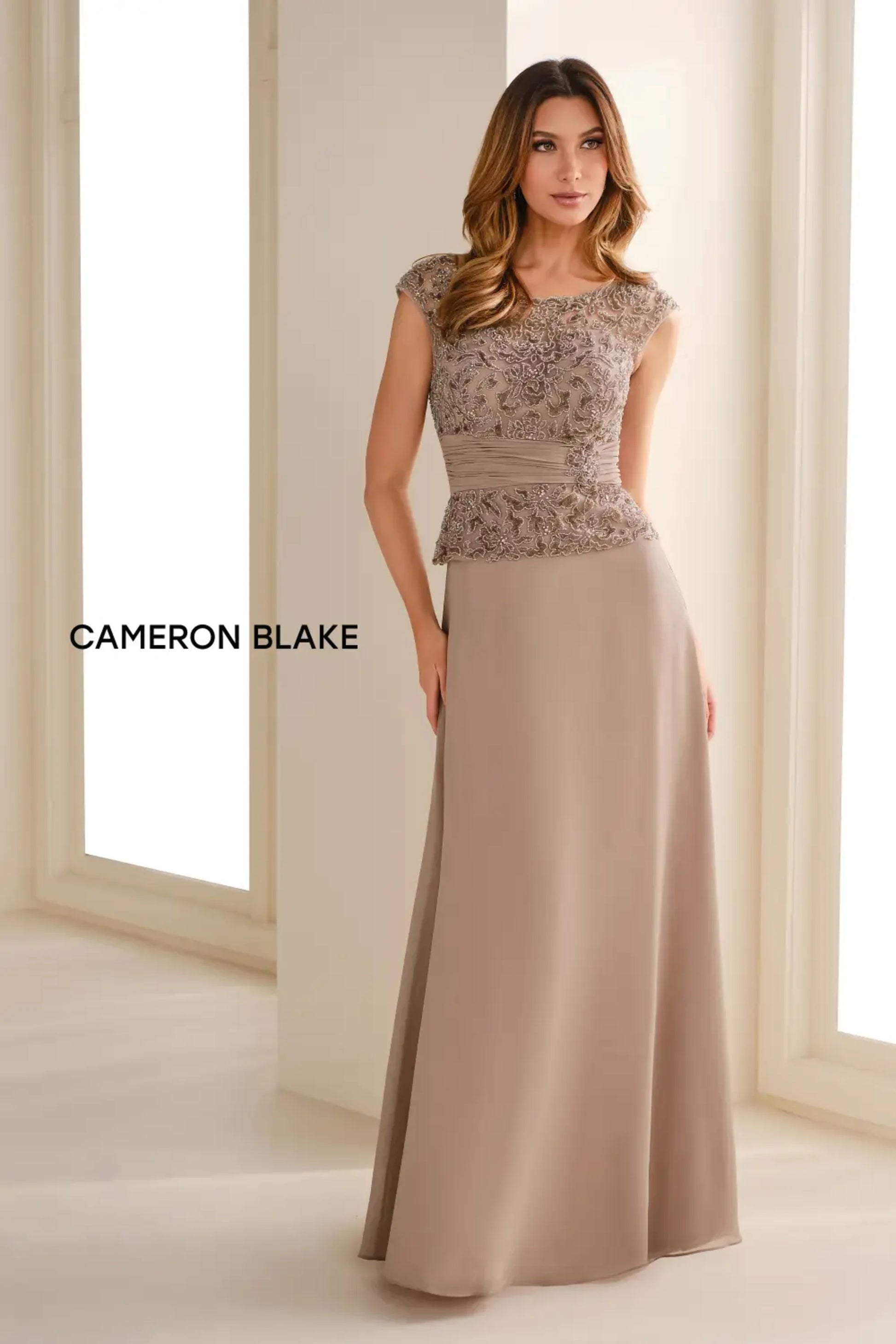 Mink Cameron Blake 114657 Long Mother of the Bride Beaded Formal