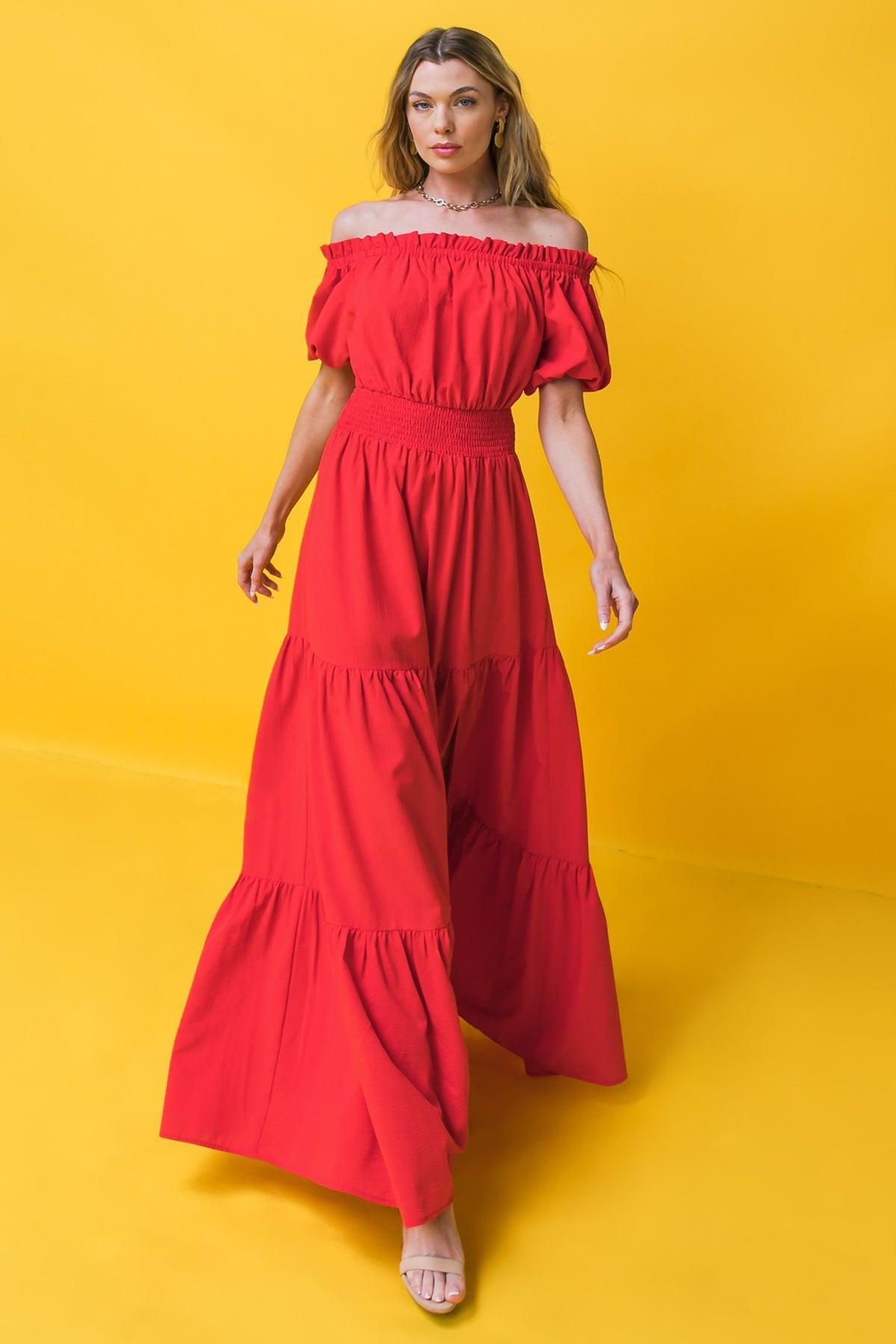 Off-the-Shoulder Floor-Length Chiffon Evening A-Line Flying Tomato ID20020