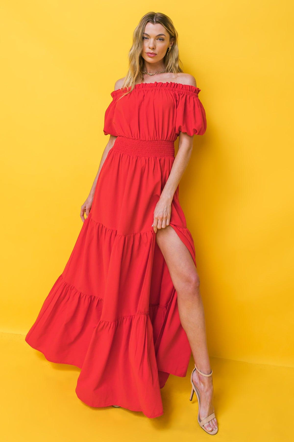 Off-the-Shoulder Floor-Length Chiffon Evening A-Line Flying Tomato ID20020