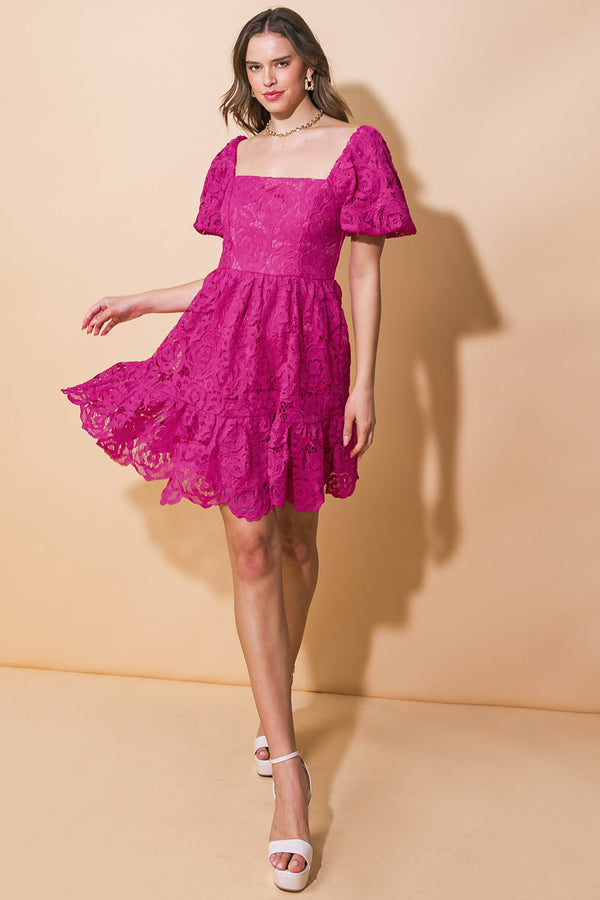 Short Lace Mini Cocktail Dress Flying Tomato ID20632