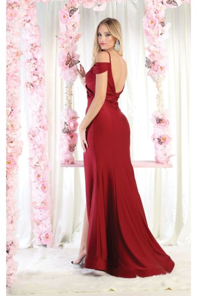 Off-the-Shoulder Floor-Length Jersey Formal Mermaid May Queen 1855