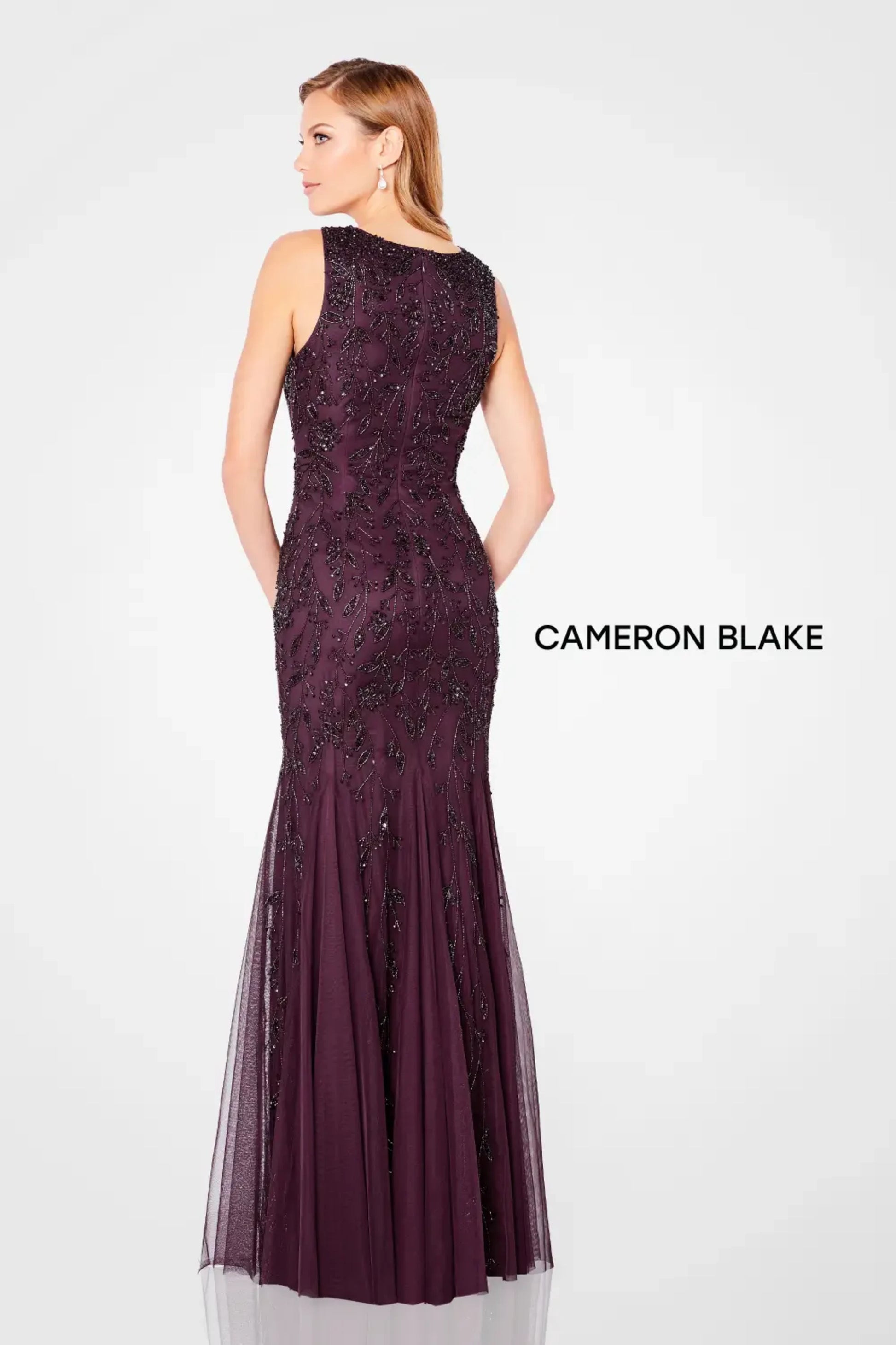 Cameron Blake 221684 Beaded Long  Formal Evening A Line Dress