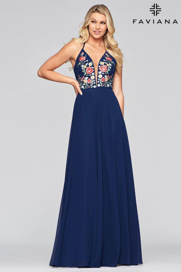 Faviana 10000 Long Formal Sexy Halter Prom Dress