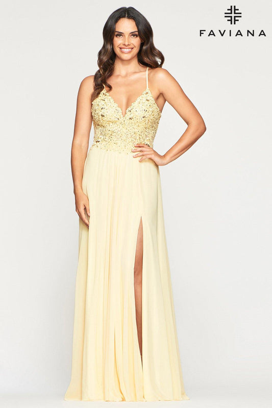 Faviana 10005 Long Sexy Evening Prom Formal Dress - The Dress Outlet Faviana