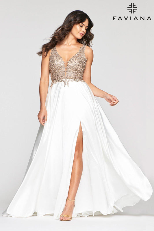 Faviana 10407 Long Sleeveless Prom Formal Dress - The Dress Outlet Faviana