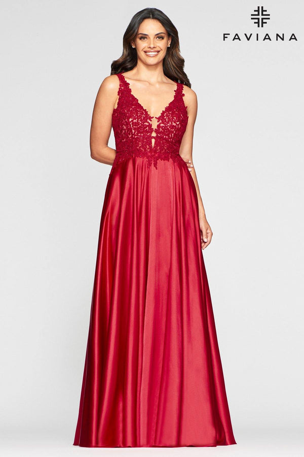 Faviana 10407 Long Sleeveless Prom Formal Dress
