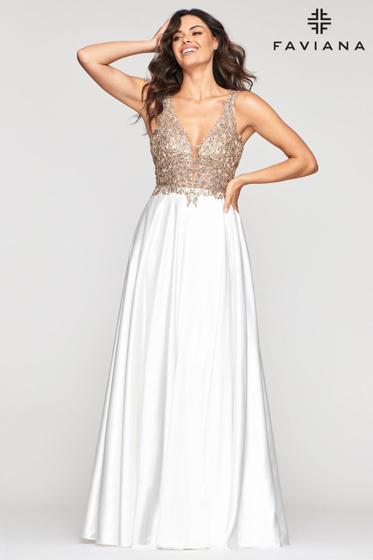 Faviana 10407 Long Sleeveless Prom Formal Dress - The Dress Outlet Faviana