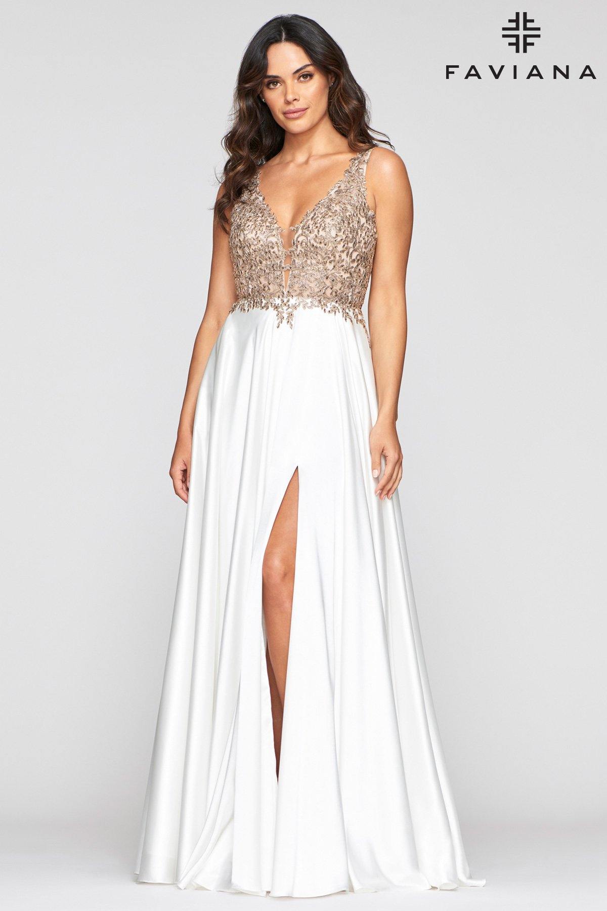 Faviana 10407 Long Sleeveless Prom Formal Dress - The Dress Outlet Faviana