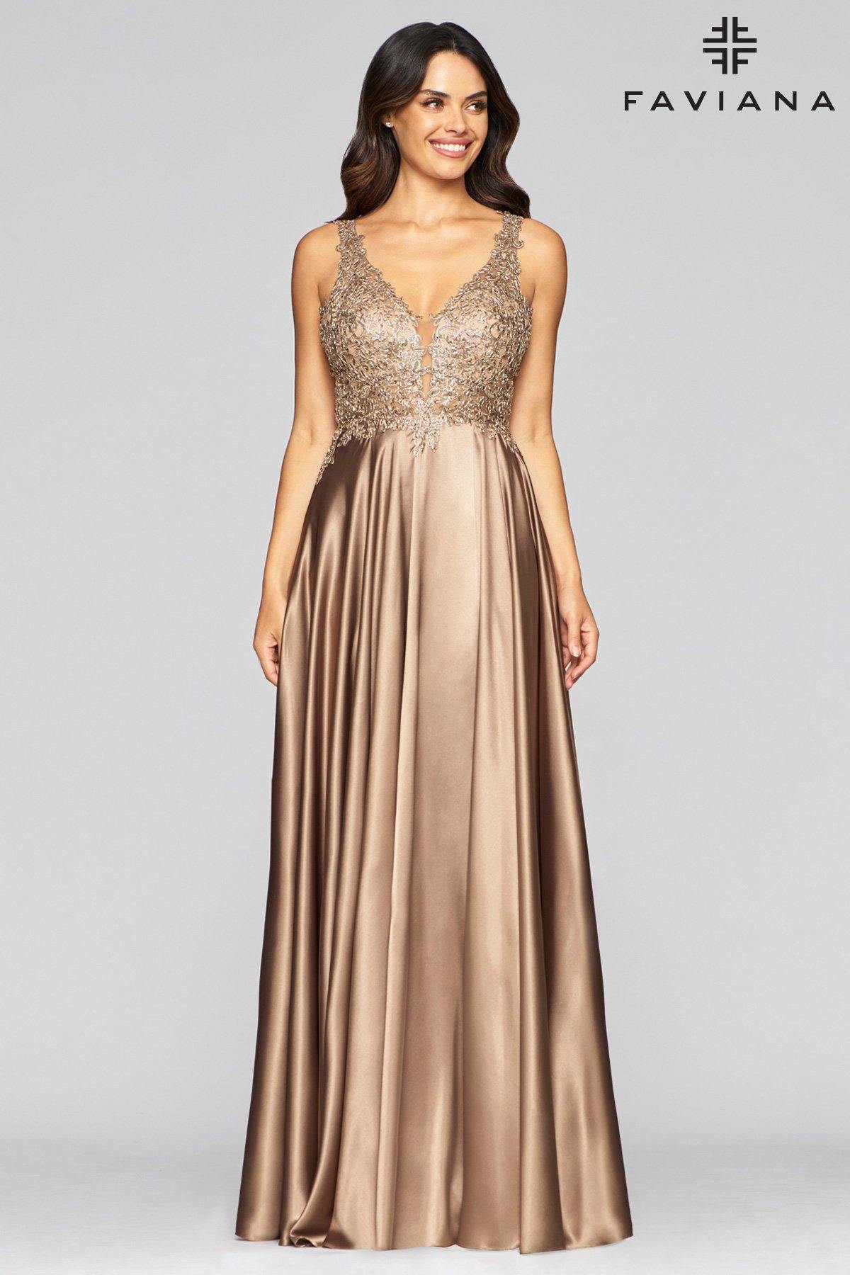 Faviana 10407 Long Sleeveless Prom Formal Dress - The Dress Outlet Faviana