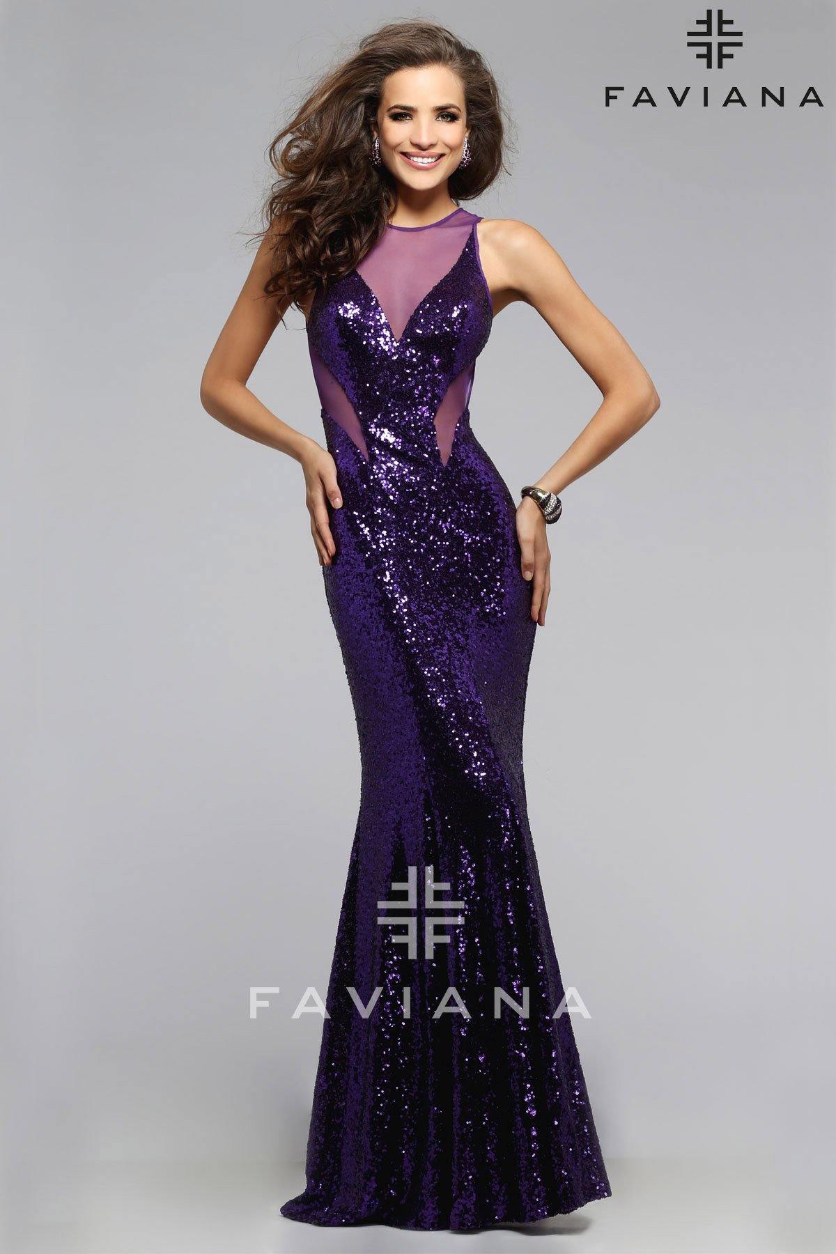 Faviana 7331 Long Mermaid Silhouette Gown - The Dress Outlet Faviana
